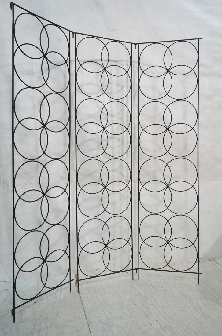 Three piece Metal rod Screen. Tall panels with di (1 of 9)