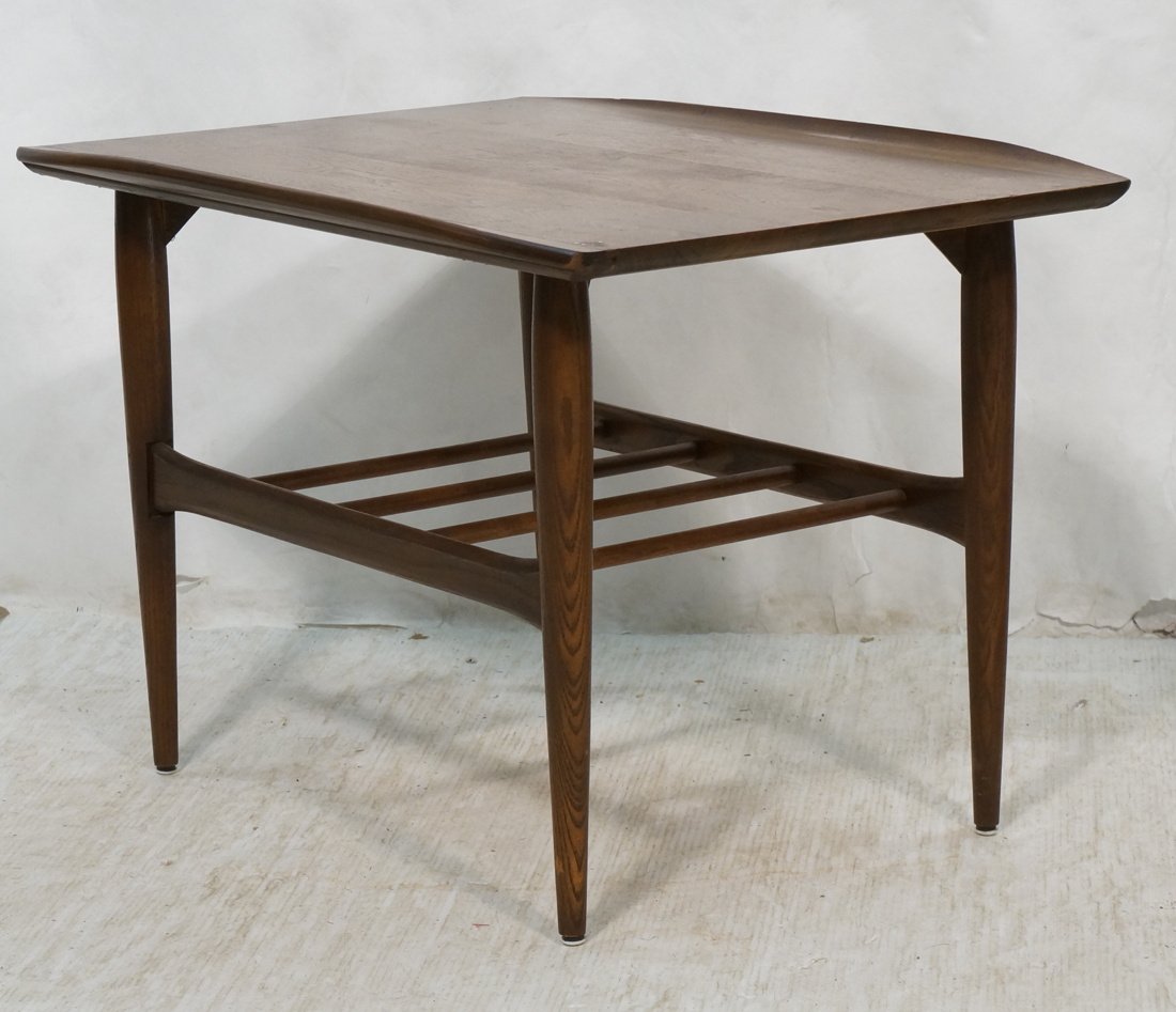 Raised lip Danish Modern Teak Side Table. Lower d (1 of 10)