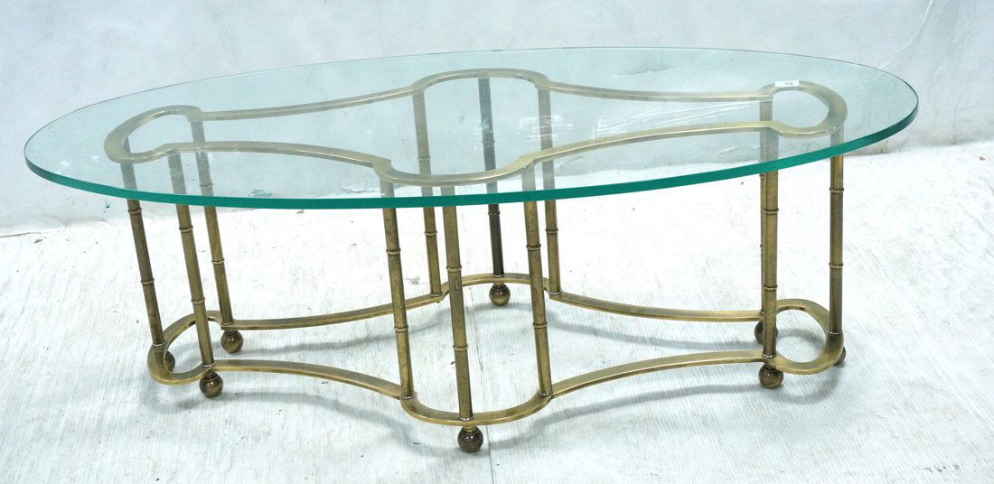 Decorator Brass Glass Oval Cocktail Table. Mastercraft (1 of 8)