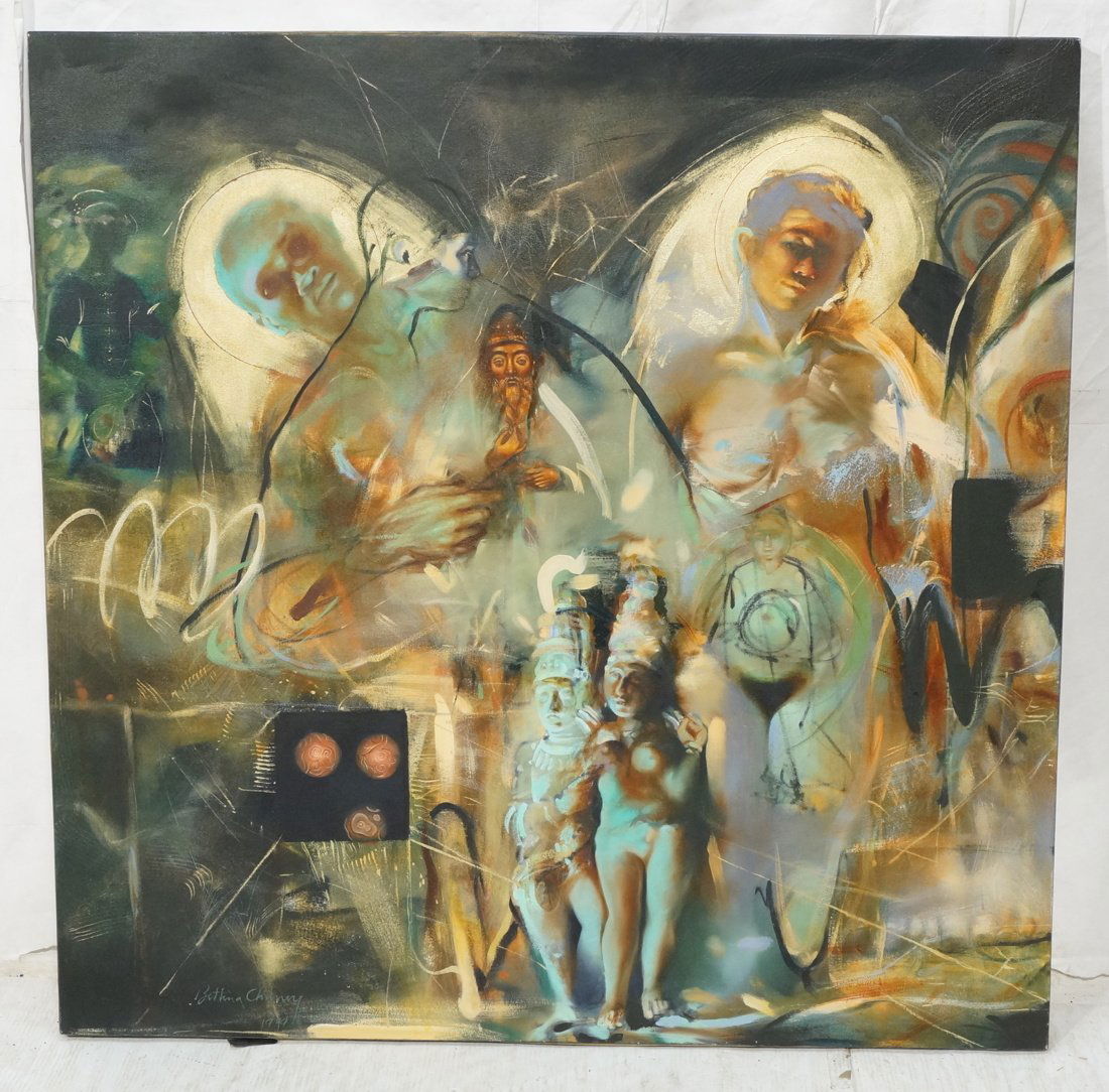 BETTINA CHENEY Oil Painting. 1999. Two figures wi (1 of 10)