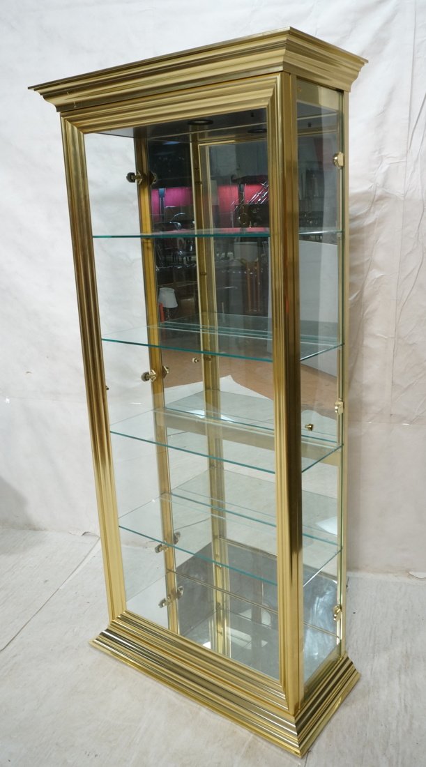MASTERCRAFT style Brass Display Cabinet. Glass si (1 of 9)