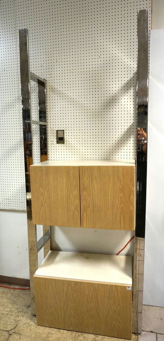 Chrome Modernist Wall Unit. Three 3" wide chrome (1 of 10)