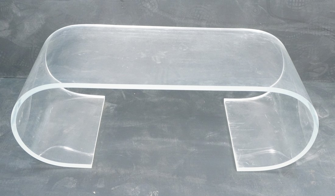 Springer style Bowed Lucite Coffee Cocktail Table (1 of 5)