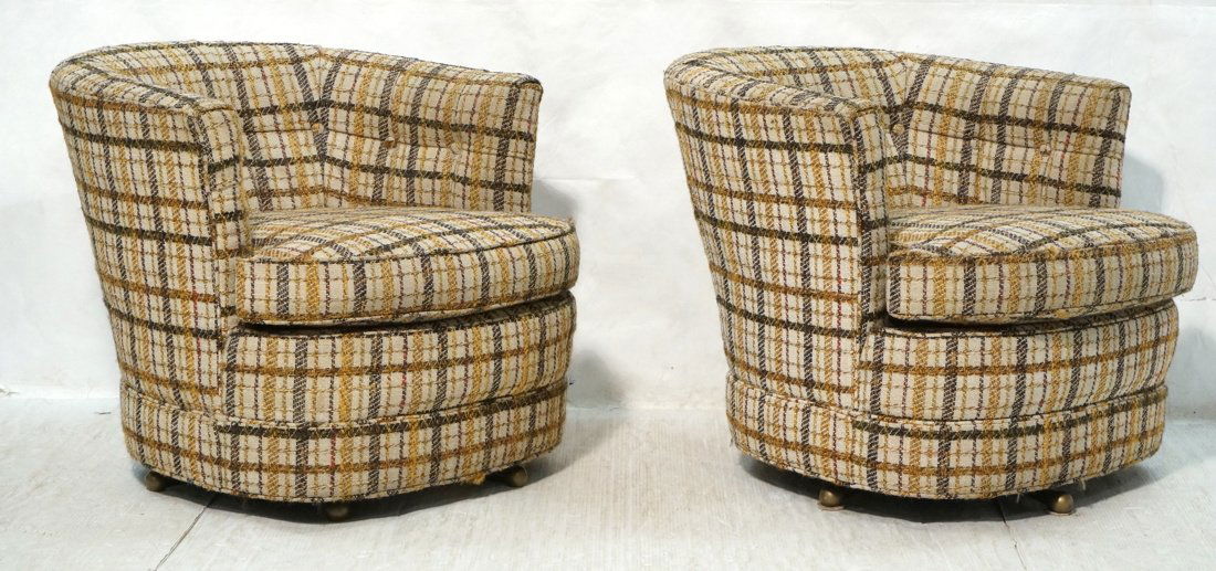 Pr Modernist HERITAGE Swivel Lounge Chair. Barrel (1 of 7)