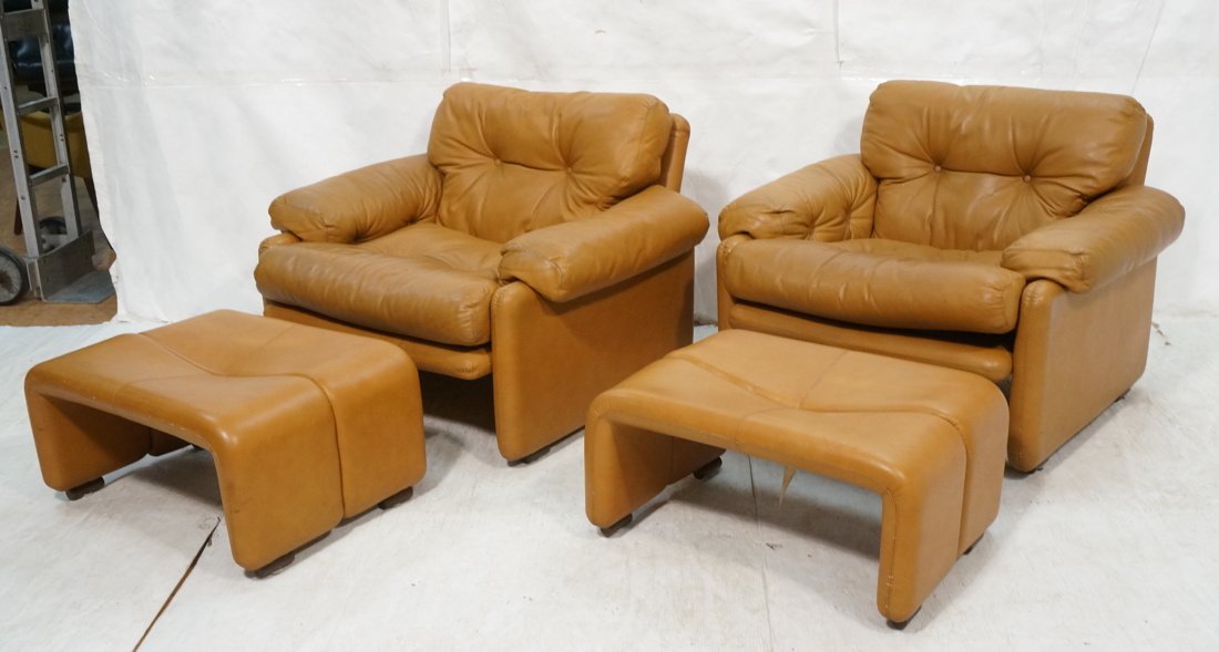 Pr Leather Club Chairs & Ottomans. B&B ITALIA. Ta (1 of 10)