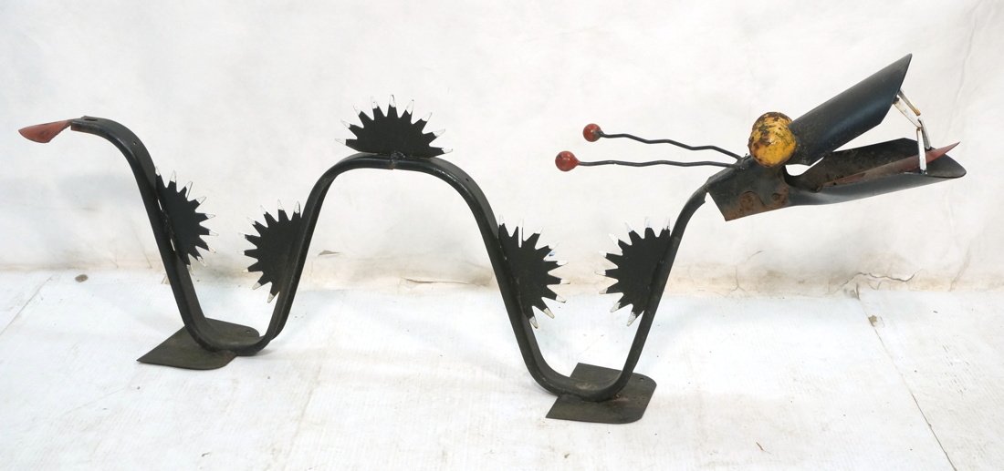 Metal Found Object Dragon Sculpture. Paint finish (1 of 8)