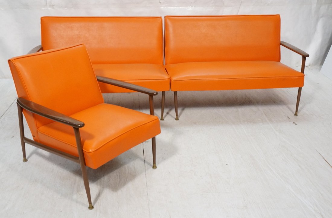 2pc Modern Seating Set. Sofa Couch & Lounge Chair (1 of 7)