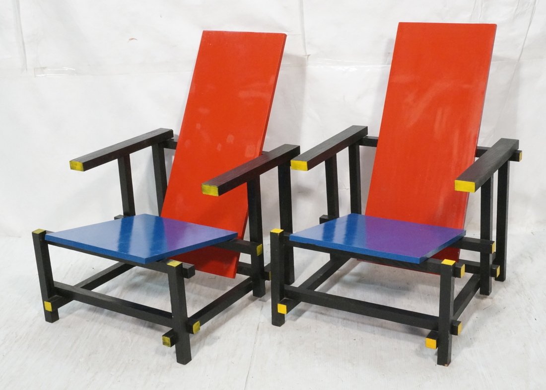 Pr Memphis Lounge Chairs. Gerrit Reitveld Style. (1 of 10)