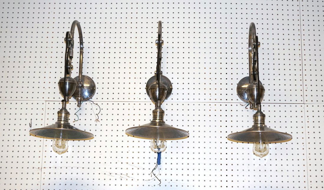Set 3 POTTERY BARN Industrial style Silver Metal (1 of 10)