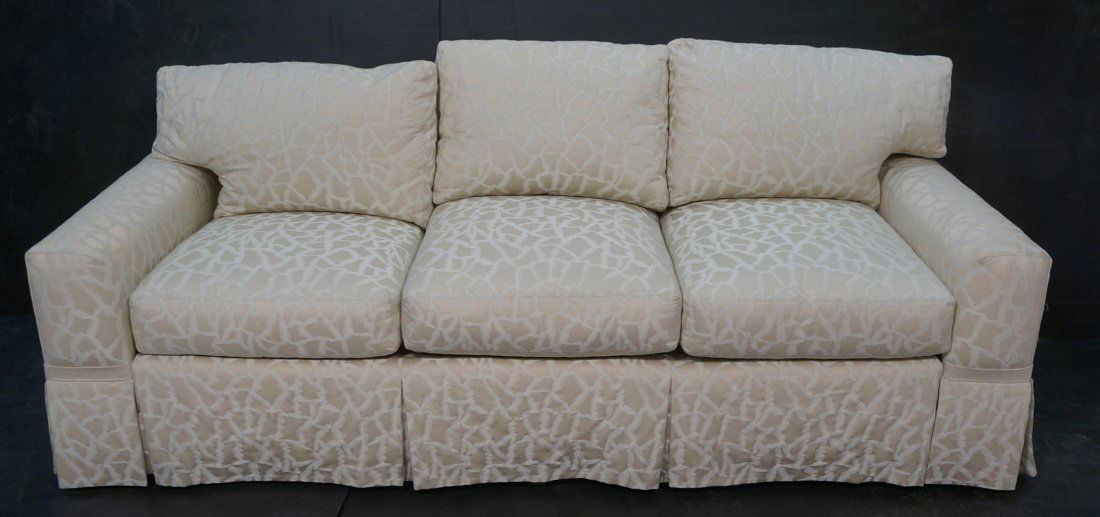 Barbara Barry Sofa Couch with Patterned cream Uph (1 of 10)