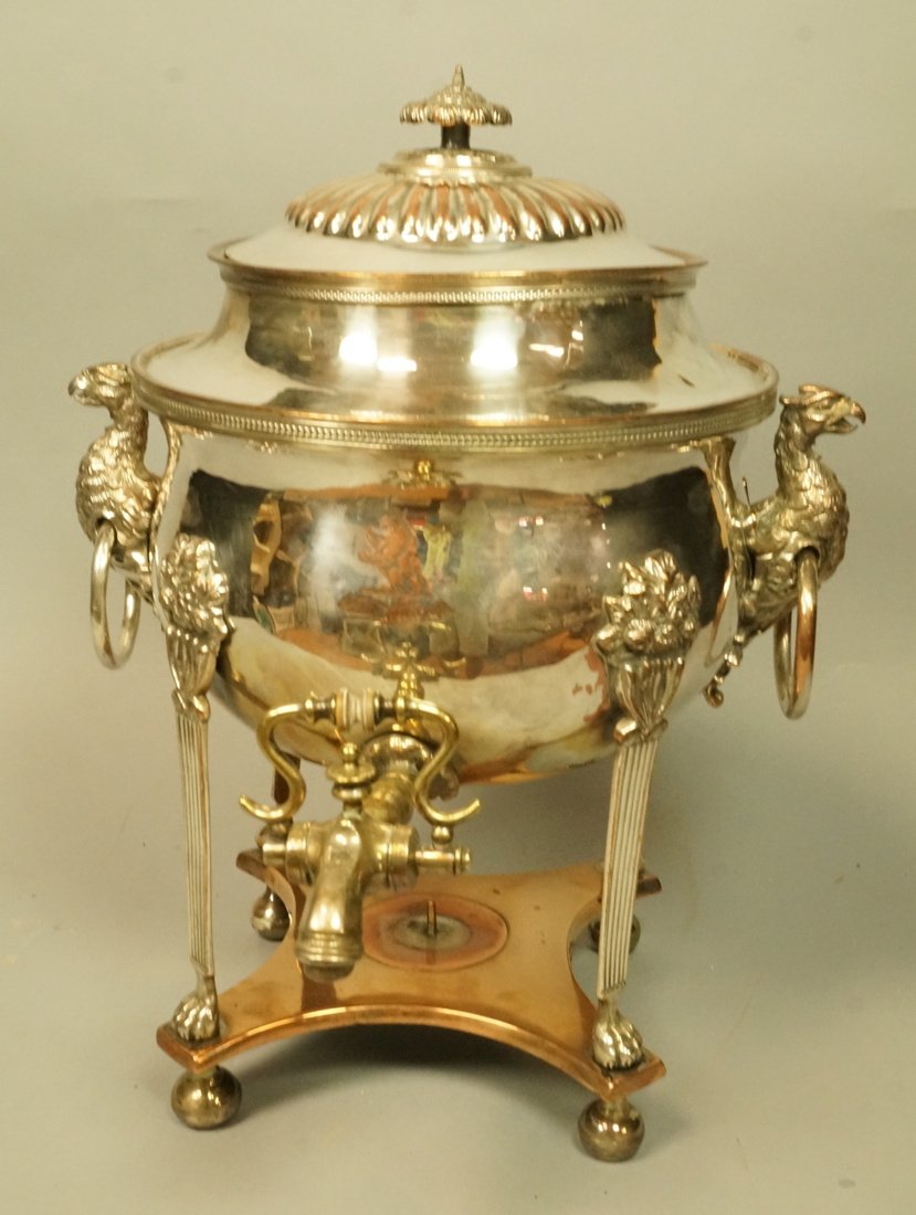 Silver Plate Samovar. Eagle detail. Kettle form u (1 of 7)