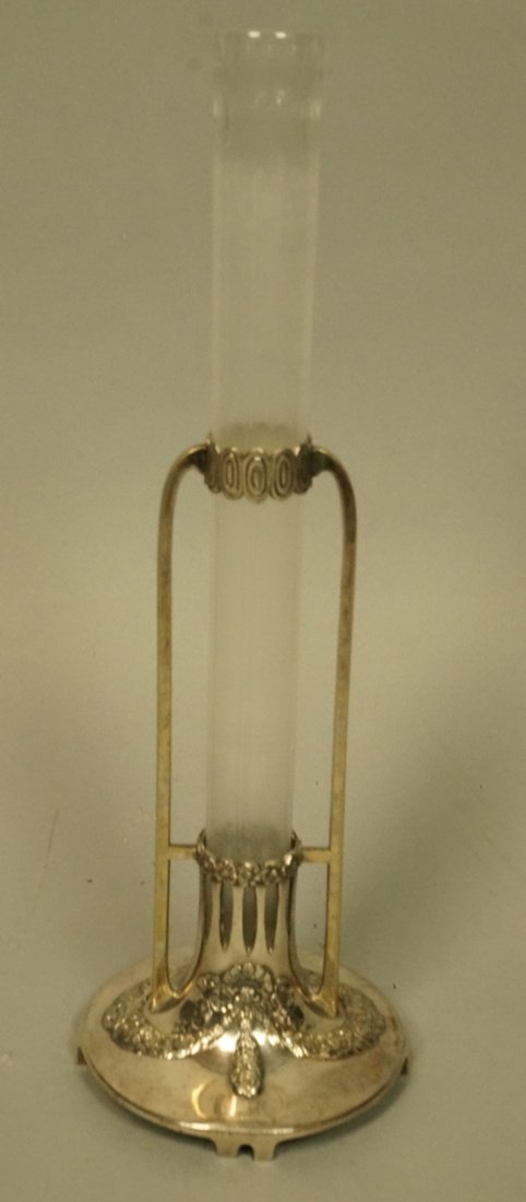 WMF Silver Plate & Glass Bud Vase. Secessionist. (1 of 6)
