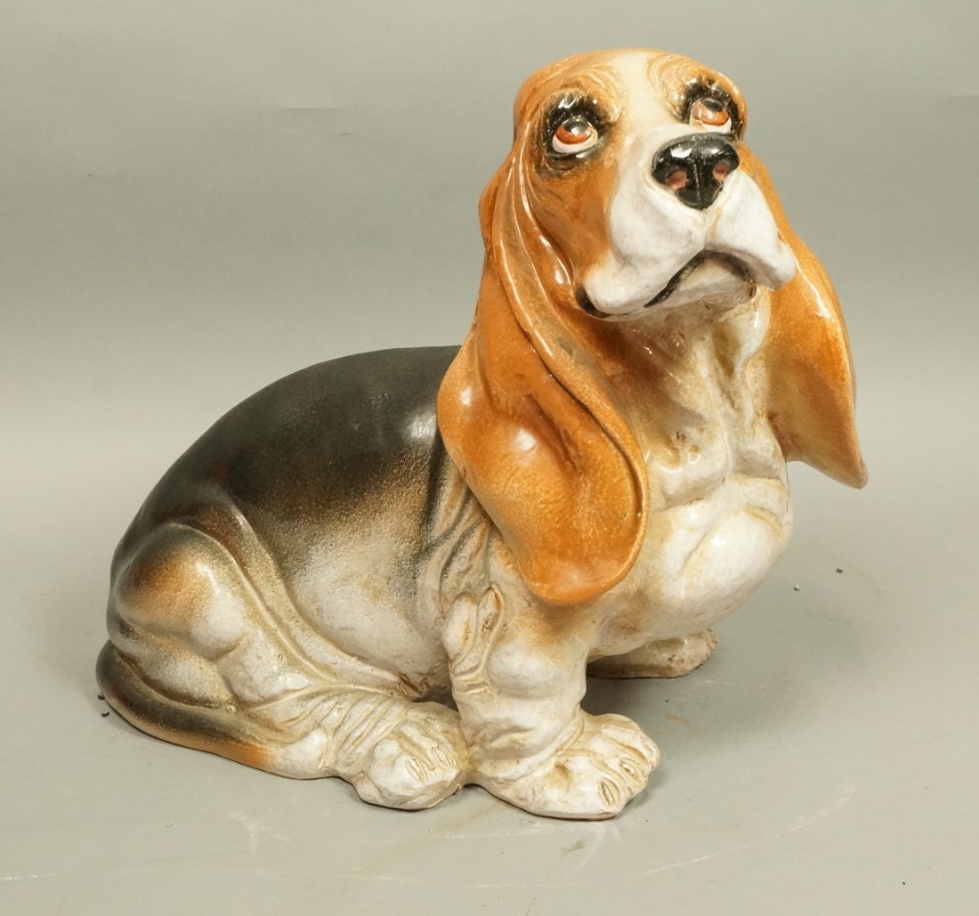 Large Italian Terracotta Pottery Hound Dog Sculpt (1 of 8)