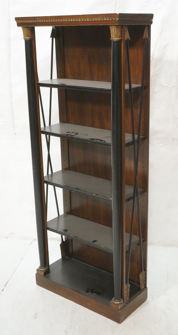 Wood & Ebonized Column Regency style Bookcase. Go (1 of 9)