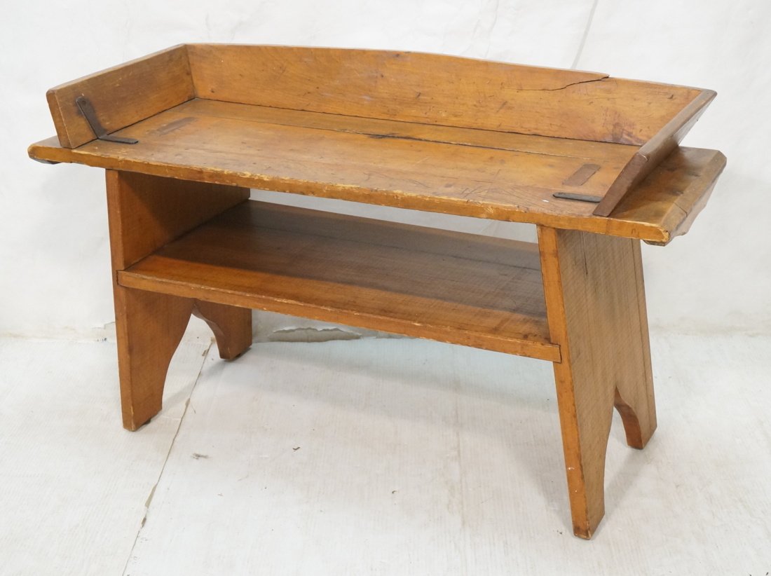 Wood Vintage Bench Seat. Country. Metal brackets. (1 of 8)