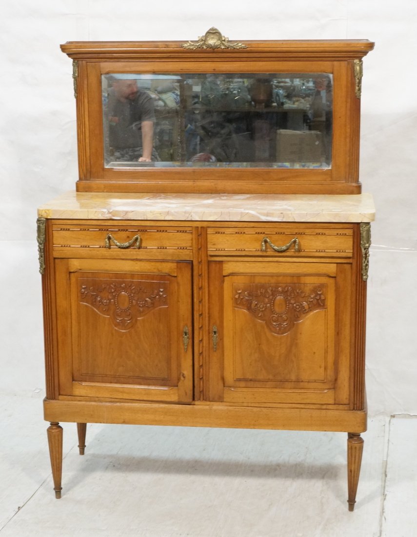 Marble Top Antique Server. French. Ormolu drape g (1 of 10)
