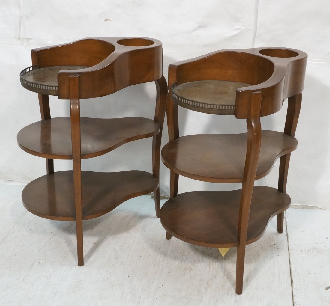 Pr American Walnut Three Tier Stands. Top level h (1 of 10)