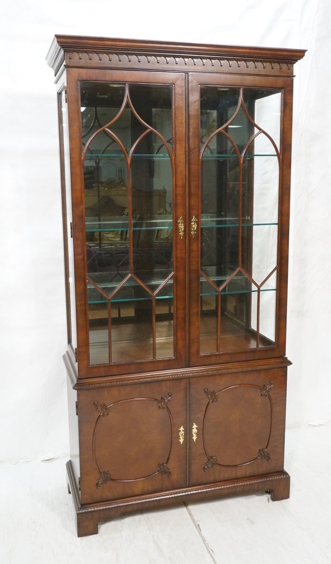 Mahogany CENTURY Display Curio Cabinet. Gothic Tr (1 of 10)