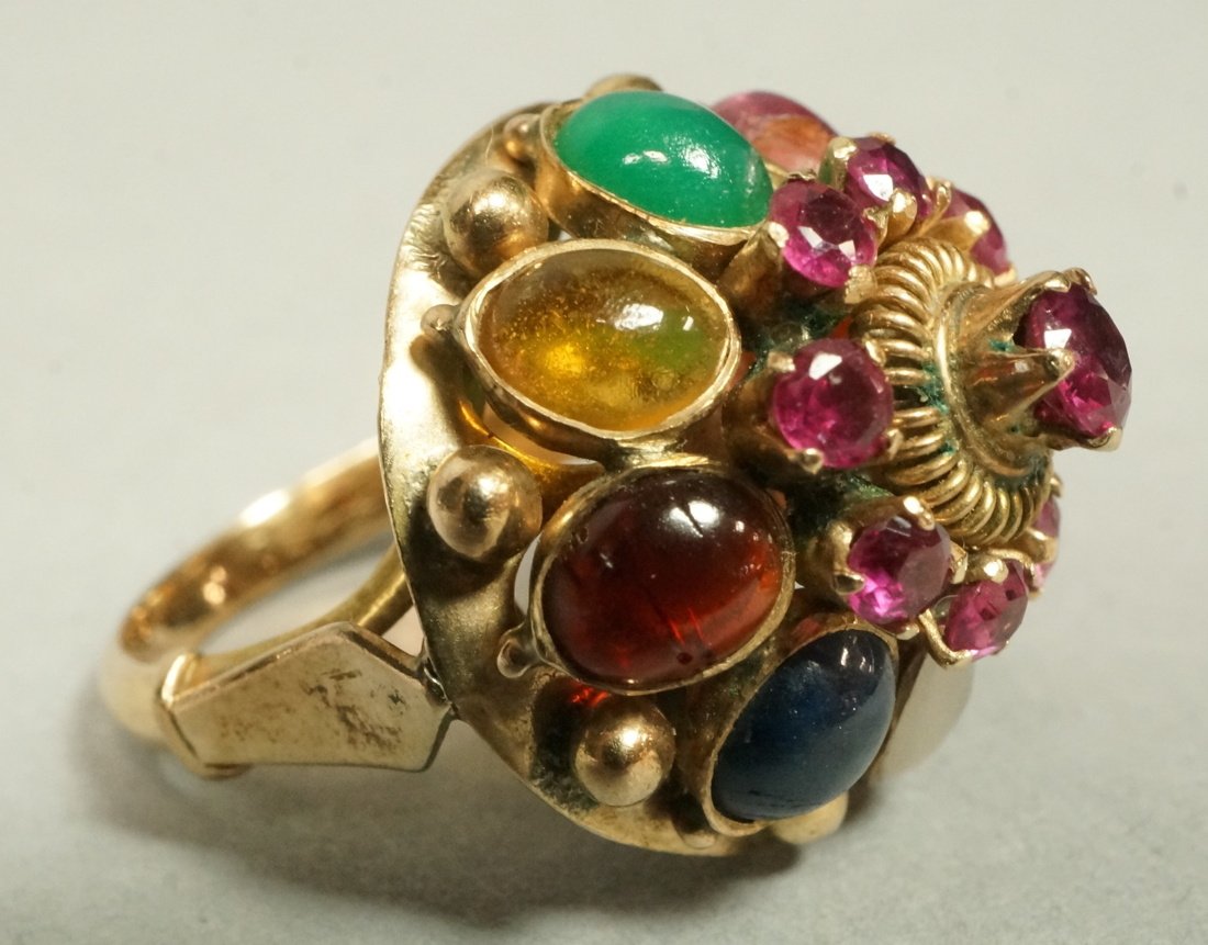 14K Gold Maharajah style Ladies Cocktail Ring. Mi (1 of 4)