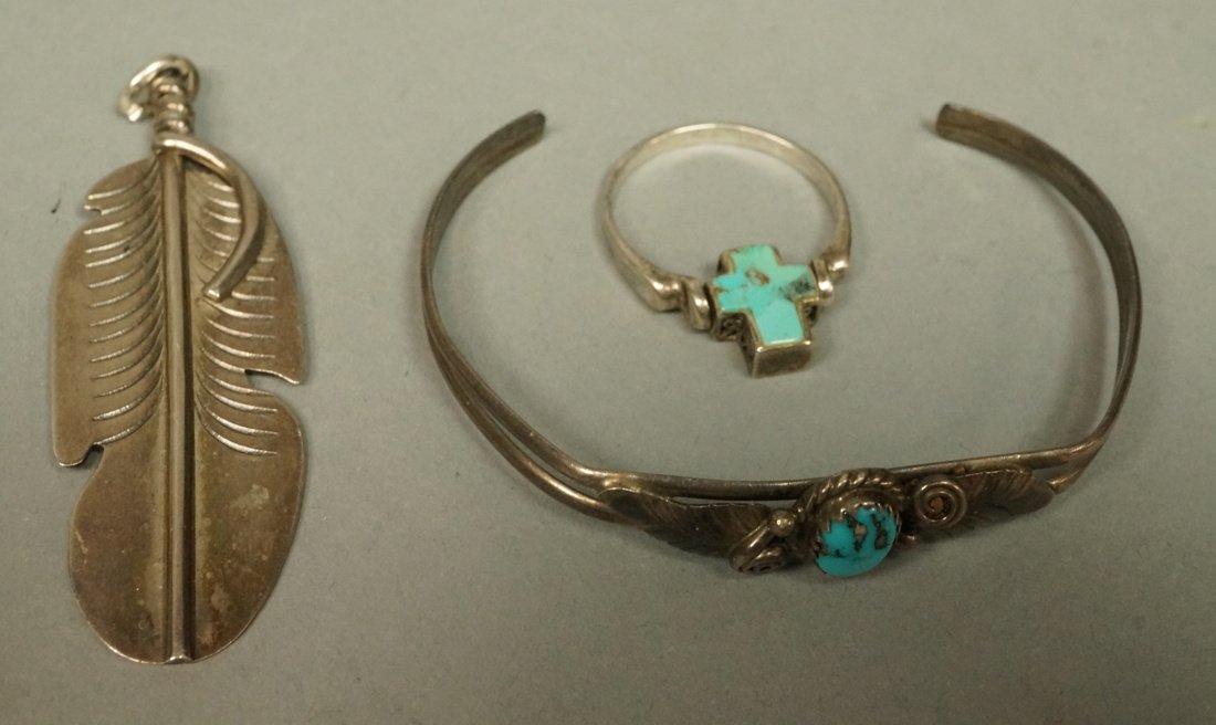3pc Sterling Jewelry Lot. 1) Native American Indi (1 of 7)