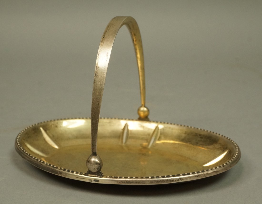 Hallmarked 87 Russian Silver Handled Basket Dish. (1 of 4)