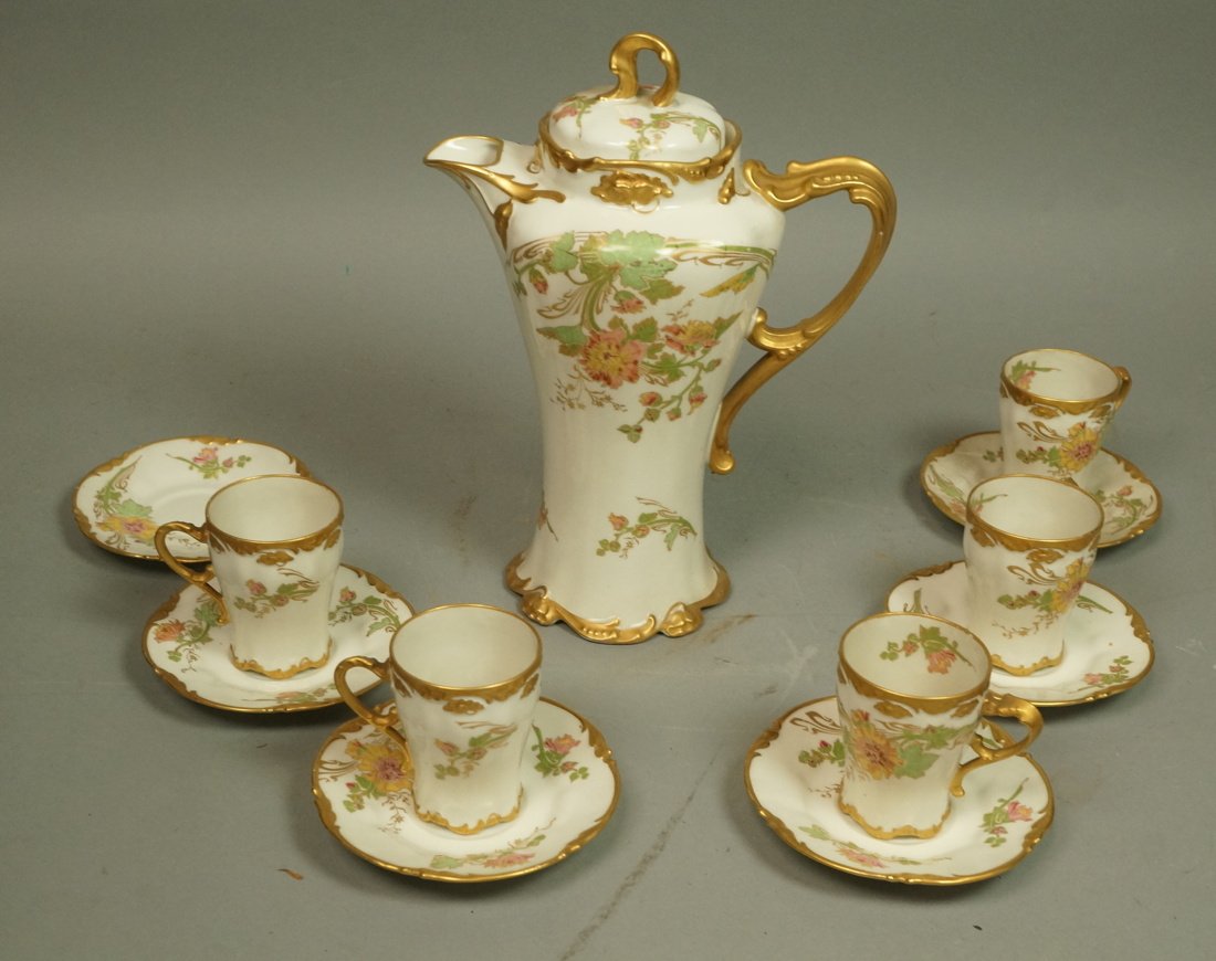 J. Pouyat Limoges France Chocolate Set. (1 of 6)