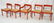 Set 5 STENDIG Red Stained Wood Dining Chairs. One