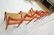Set 5 STENDIG Red Stained Wood Dining Chairs. One - 8