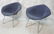 Pr KNOLL Harry Bertoia Diamond Chairs. Blue gray