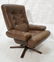 MOBEL Sweden Brown Leather Modernist Lounge Chair - 10