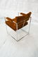 Pr Milo Baughman Arm Chairs with flat chrome fram - 10