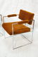Pr Milo Baughman Arm Chairs with flat chrome fram - 2