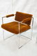 Pr Milo Baughman Arm Chairs with flat chrome fram - 3