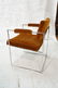 Pr Milo Baughman Arm Chairs with flat chrome fram - 9