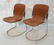 Pr Italian Leather & Chrome Frame Side Dining Cha