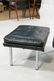 Black vinyl Lounge Chair & Ottoman. Chrome Frame. - 8