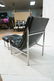 Black vinyl Lounge Chair & Ottoman. Chrome Frame. - 9