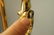 Modernist Brass Fireplace Tool Set. 4 tools have - 3