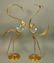 Pr FRANCO LAFINI Italian Brass & Crystal Birds. C
