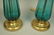 Pr Aqua Art Glass Teardrop Form Table Lamps. Gold - 2