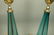 Pr Aqua Art Glass Teardrop Form Table Lamps. Gold - 3