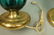 Pr Aqua Art Glass Teardrop Form Table Lamps. Gold - 6