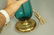Pr Aqua Art Glass Teardrop Form Table Lamps. Gold - 7