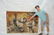 Signed OLSHAM Oil Painting. Figures with a Bull & - 6