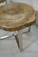 Large Pr Petrified Wood Side Tables. Chrome frame - 10