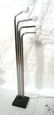 Four arm Chrome Tube Floor Lamp. Black metal base - 2