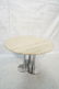 Round Travertine Top Chrome Base Dining Table. Cl