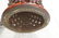 Red Painted Wood Stool. Lattice design. Tribal fo - 6