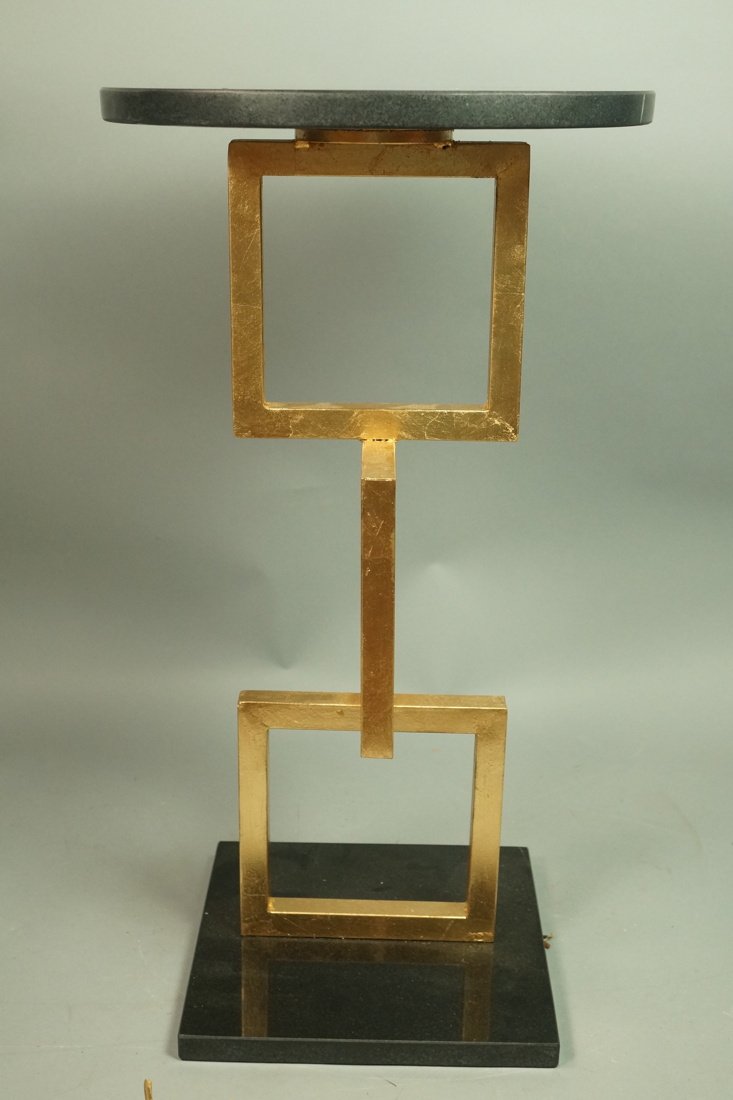 Modernist Gilt Metal Three Stacking Square Side T (1 of 4)