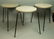 Set 3 Hairpin Iron Legs Round Stools. Gray fabric